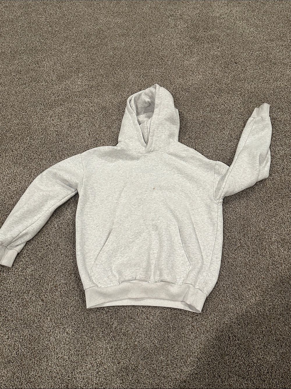 Women's Light Gray Pullover Hoodie with Kangaroo Pocket